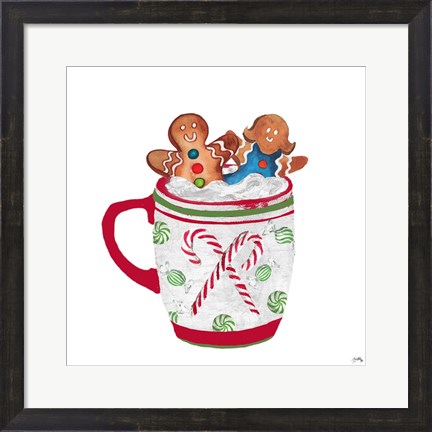 Framed Gingerbread and a Mug Full of Cocoa I Print