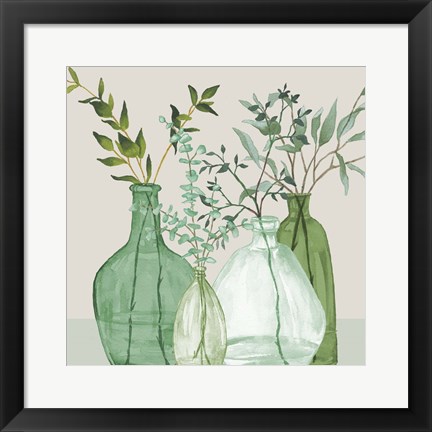 Framed Green Serenity Accents Print