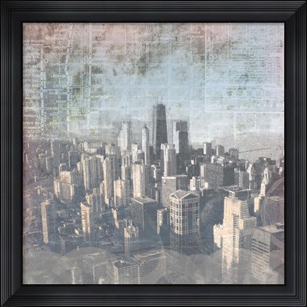 Framed Chicago Skyline II Print
