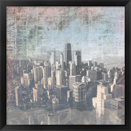 Framed Chicago Skyline II Print