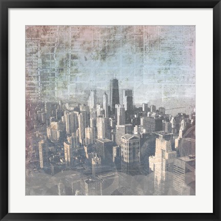 Framed Chicago Skyline II Print