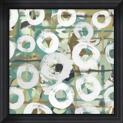 Framed White Spheres I Print