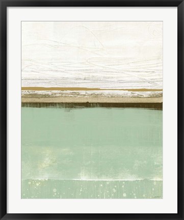 Framed Familiar Feeling Green And Beige Print