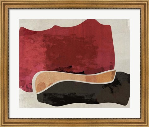 Framed Red and Black Machine Abstract Print