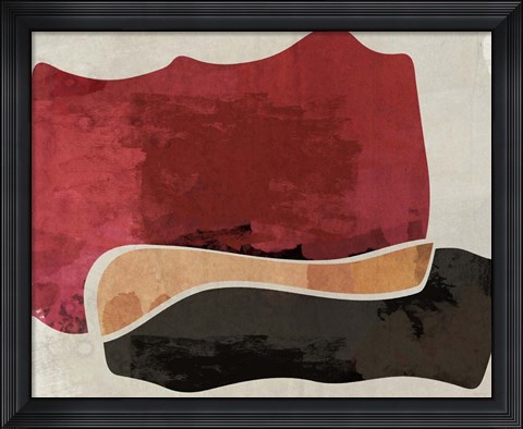 Framed Red and Black Machine Abstract Print