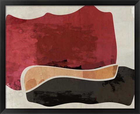 Framed Red and Black Machine Abstract Print