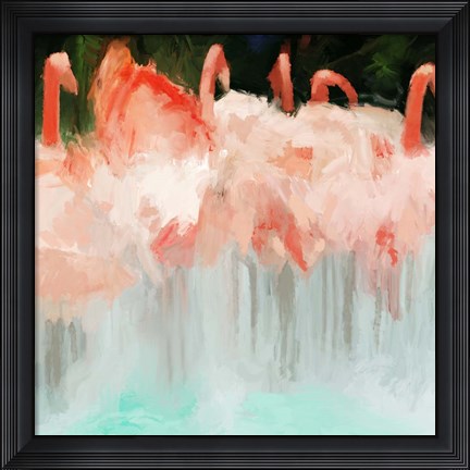 Framed Flamingo Dance Print