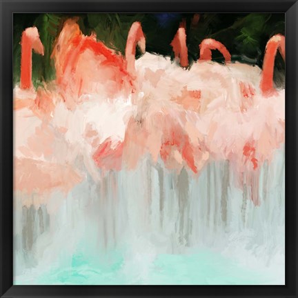 Framed Flamingo Dance Print