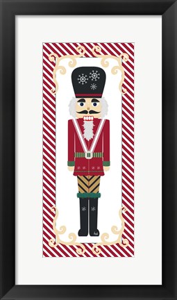 Framed Nutcracker On Red Stripe II Print