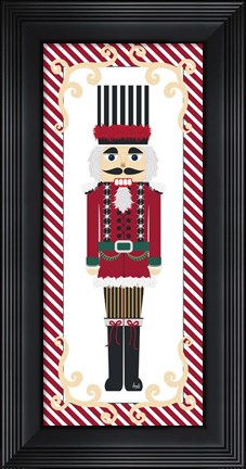 Framed Nutcracker On Red Stripe III Print