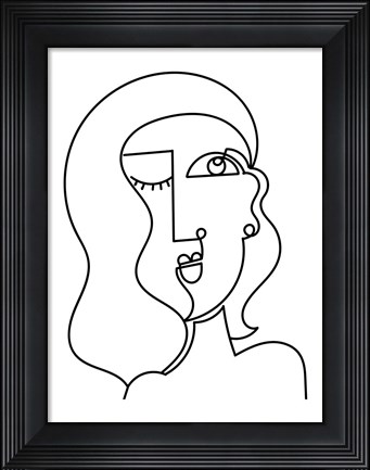 Framed Loopy Line Lady II Print