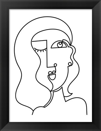 Framed Loopy Line Lady II Print