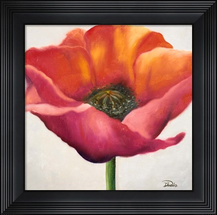Framed Poppy Flower I Print