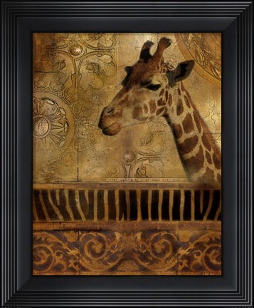 Framed Elegant Safari III (Giraffe) Print