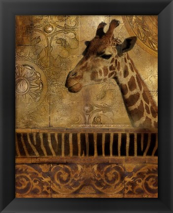 Framed Elegant Safari III (Giraffe) Print