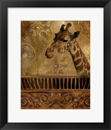 Framed Elegant Safari III (Giraffe) Print