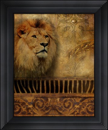 Framed Elegant Safari IV (Lion) Print
