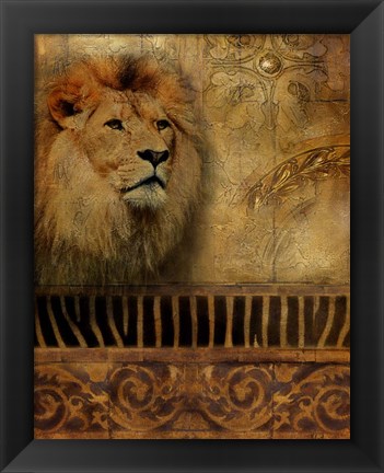 Framed Elegant Safari IV (Lion) Print