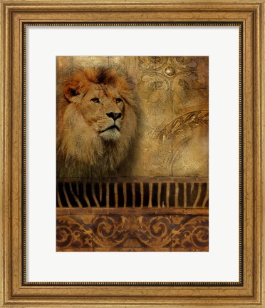Framed Elegant Safari IV (Lion) Print