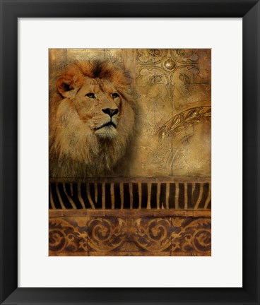 Framed Elegant Safari IV (Lion) Print