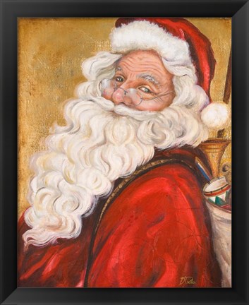 Framed Smiling Santa Print