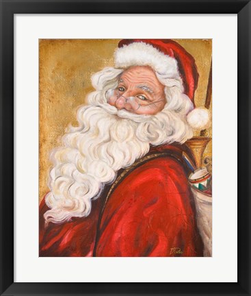 Framed Smiling Santa Print