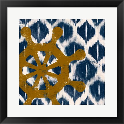 Framed Nautical Ikat II Print