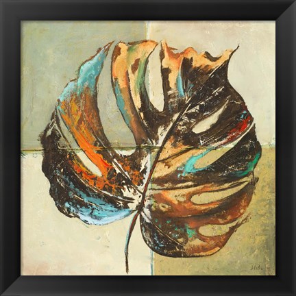 Framed Contemporary Leaves I Print