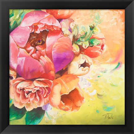 Framed Beautiful Bouquet of Peonies I Print