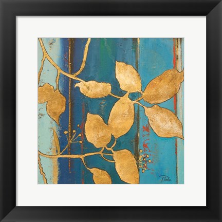 Framed Golden Blue II Print