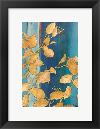 Framed Golden Blue Print