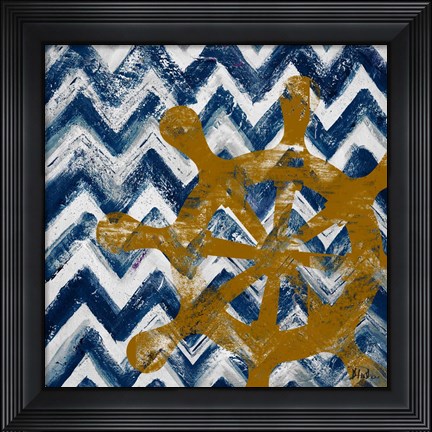 Framed Nautical Chevron II Print