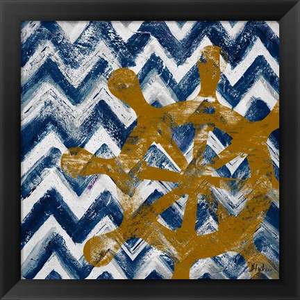 Framed Nautical Chevron II Print