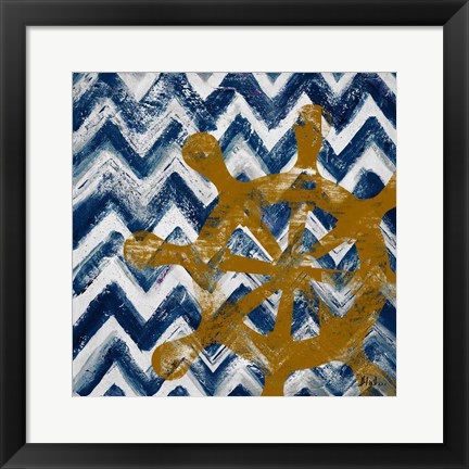 Framed Nautical Chevron II Print