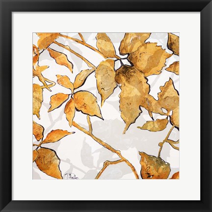 Framed Gold Shadows I Print