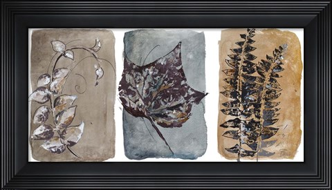 Framed Watercolor Sepia Leaves I Print