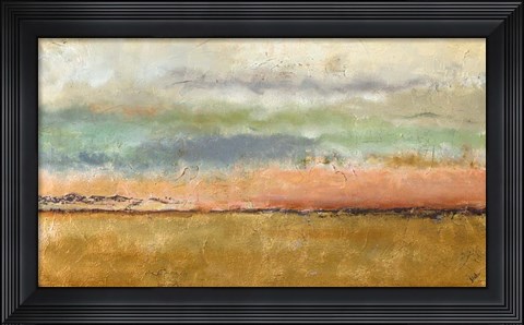 Framed Sunset In The Cornfield Print