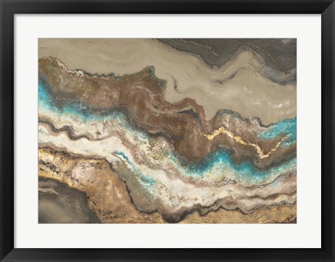 Framed Teal Lava Flow Print