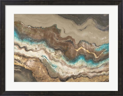 Framed Teal Lava Flow Print