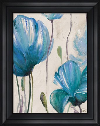 Framed Blue Poppies Print