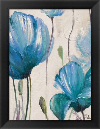 Framed Blue Poppies Print