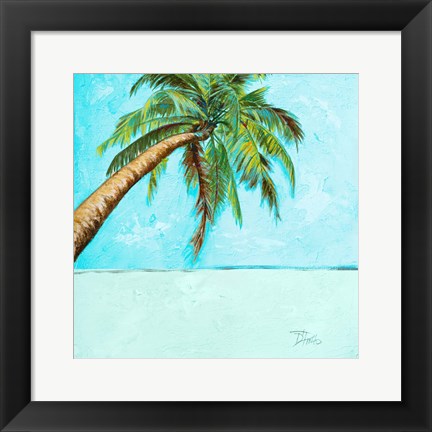 Framed Beach Palm Blue II Print