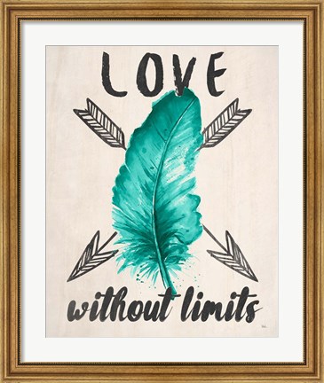 Framed Teal Fearless Limits II Print
