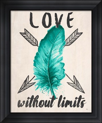 Framed Teal Fearless Limits II Print