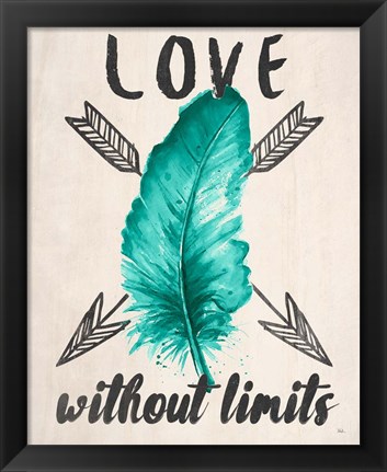 Framed Teal Fearless Limits II Print