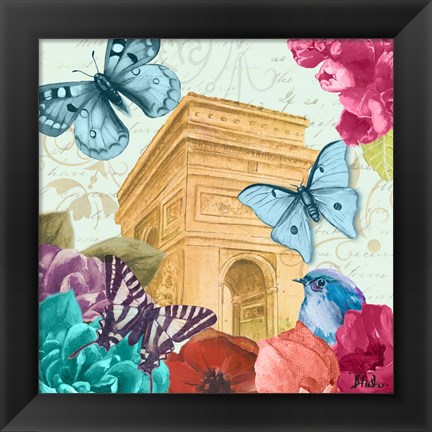 Framed Belles Fleurs a Paris II Print