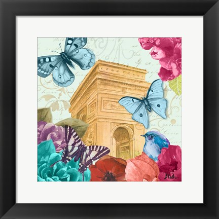 Framed Belles Fleurs a Paris II Print