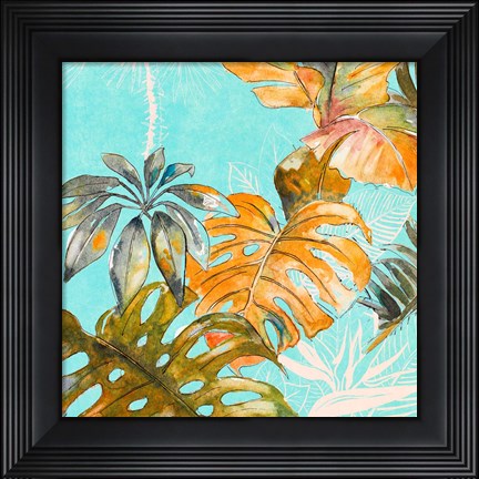 Framed Palma Selvas on Blue I Print
