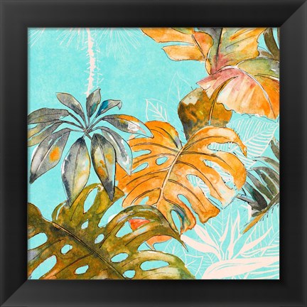 Framed Palma Selvas on Blue I Print