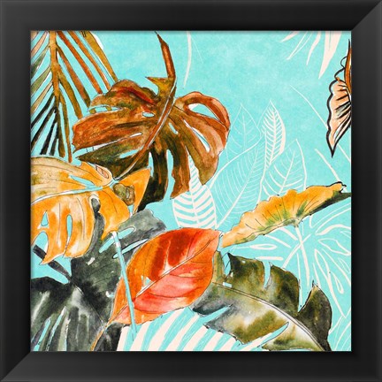 Framed Palma Selvas on Blue II Print